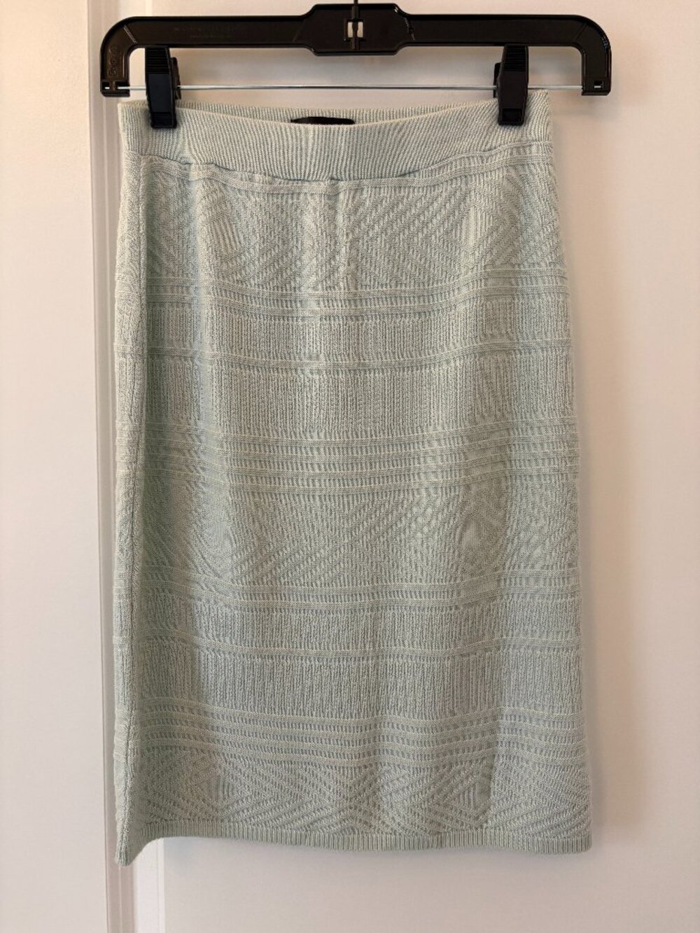 American Apparel Knit Pencil Skirt (Women's Size 0) Light Blue Textured